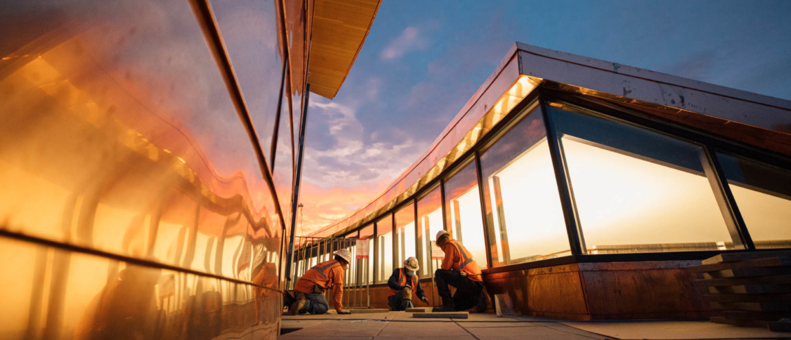 The University of Denver Commons metal wall panels