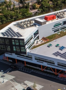 Over head view of a Low Slope Commercial roof in Denver Colorado