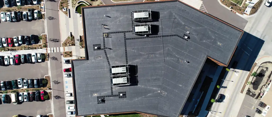 Aerial view of the Douglas County Library roof