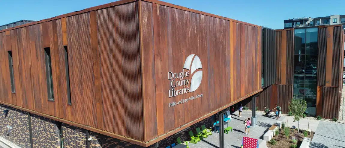 Douglas County Library logo on building