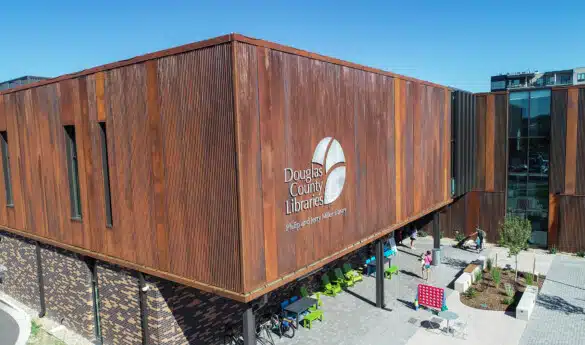 Douglas County Library logo on building